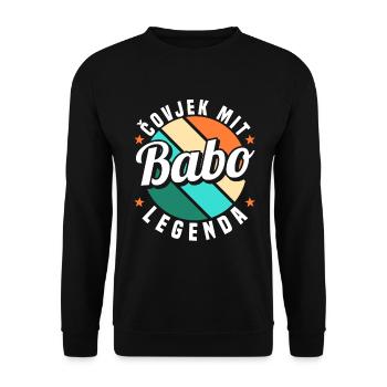 Babo Bosnien Vater Bosnischer Papa Balkan Bosna - Unisex Pullover - Schwarz - Vorne - Alina (178cm) & Michal (187cm)