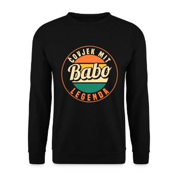 Babo Bosnien Vater Bosnischer Papa Balkan Bosna - Unisex Pullover - Schwarz - Vorne - Alina (178cm) & Michal (187cm)