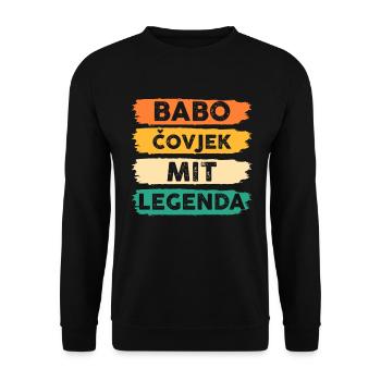 Babo Bosnien Vater Bosnischer Papa Balkan Bosna - Unisex Pullover - Schwarz - Vorne - Alina (178cm) & Michal (187cm)