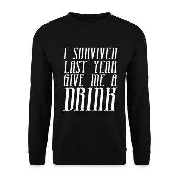 J’ai survécu à la dernière année, j’ai besoin d’un verre - Sweat-shirt Unisexe - noir - Devant - Alina (178cm) & Michal (187cm)