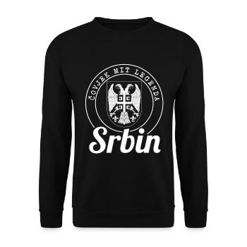 Covjek avec Legenda - Srbin Srbija Serbie - Sweat-shirt Unisexe - noir - Devant - Alina (178cm) & Michal (187cm)