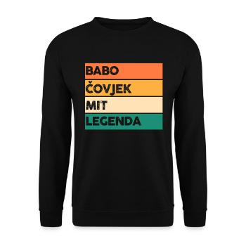 Babo Bosnien Vater Bosnischer Papa Balkan Bosna - Unisex Pullover - Schwarz - Vorne - Alina (178cm) & Michal (187cm)