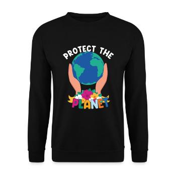Protect The Planet - Unisex Pullover - Schwarz - Vorne - Alina (178cm) & Michal (187cm)