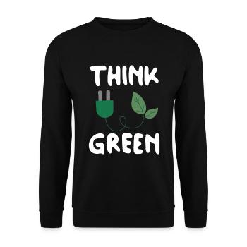 Think Green - Unisex Pullover - Schwarz - Vorne - Alina (178cm) & Michal (187cm)