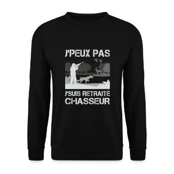 Peux Pas Retraité Chasseur Cadeau Retraite Chasse - Sweat-shirt Unisexe - noir - Devant - Alina (178cm) & Michal (187cm)