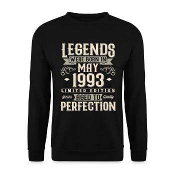 Mai 1993 Vintage Born Légendes Anniversaire - Sweat-shirt Unisexe - noir - Devant - Alina (178cm) & Michal (187cm)