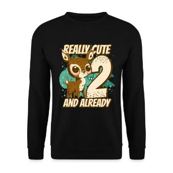 vraiment mignon et déjà 2 - anniversaire des enfants fauves - Sweat-shirt Unisexe - noir - Devant - Alina (178cm) & Michal (187cm)
