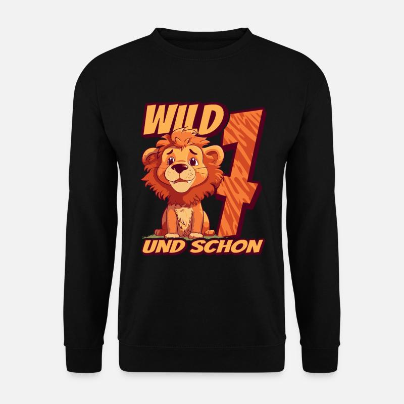 Wild und schon 7 Jahre - 7. Geburtstag Löwe - Unisex Pullover - Schwarz