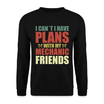 Je ne peux pas, j’ai des projets avec mon mécanicien - Sweat-shirt Unisexe - noir - Devant - Alina (178cm) & Michal (187cm)