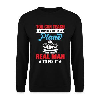 Un singe peut apprendre à piloter un avion - Sweat-shirt Unisexe - noir - Devant - Alina (178cm) & Michal (187cm)