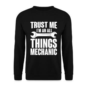 Vertrauen Sie Mir Ich Bin Ein Mechaniker - Unisex Pullover - Schwarz - Vorne - Alina (178cm) & Michal (187cm)
