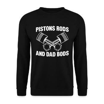 Piston rods and Dad Bods - Unisex Sweatshirt - black - Front - Alina (178cm) & Michal (187cm)