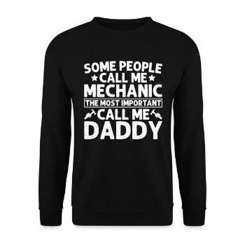 Some people call me mechanic the most important - Unisex Sweatshirt - black - Front - Alina (178cm) & Michal (187cm)