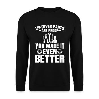 Leftover parts are the proof that it is better - Unisex Sweatshirt - black - Front - Alina (178cm) & Michal (187cm)