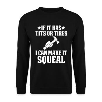 S’il a des mésanges ou mature - mécanicien - Sweat-shirt Unisexe - noir - Devant - Alina (178cm) & Michal (187cm)