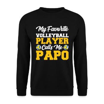 Mein Lieblings-Volleyballspieler Nennt Mich Papa - Unisex Pullover - Schwarz - Vorne - Alina (178cm) & Michal (187cm)