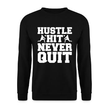 Hustle Hit Never Give Up - Volleyball - Sweat-shirt Unisexe - noir - Devant - Alina (178cm) & Michal (187cm)