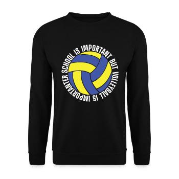 Avertissement volleyball maman va crier fort - Sweat-shirt Unisexe - noir - Devant - Alina (178cm) & Michal (187cm)