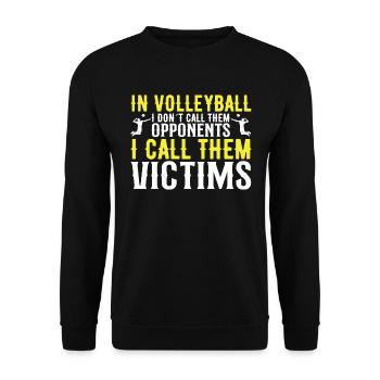 School is important, but volleyball is more important - Unisex Sweatshirt - black - Front - Alina (178cm) & Michal (187cm)