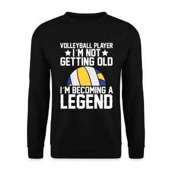 Joueur de volleyball Je ne vieillis pas - Sweat-shirt Unisexe - noir - Devant - Alina (178cm) & Michal (187cm)