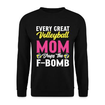 Jede Volleyball Mutter Lässt Die F-Bombe Fallen - Unisex Pullover - Schwarz - Vorne - Alina (178cm) & Michal (187cm)