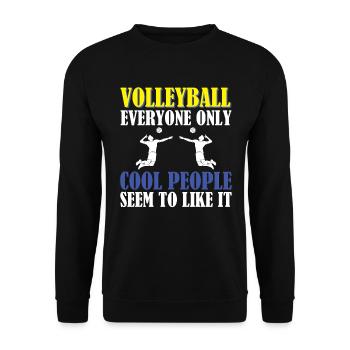 Volleyball Mädchen Machen Es Am Besten Volleyball - Unisex Pullover - Schwarz - Vorne - Alina (178cm) & Michal (187cm)