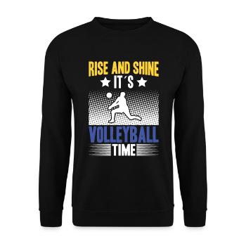 Kleiner Bruder Größter Fan - Volleyball - Unisex Pullover - Schwarz - Vorne - Alina (178cm) & Michal (187cm)