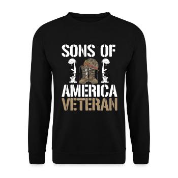 Sons of America's Veteran - Unisex Sweatshirt - black - Front - Alina (178cm) & Michal (187cm)