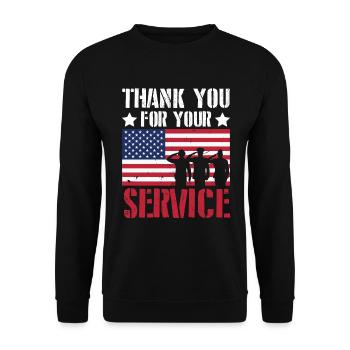 Danke Für Ihren Dienst - Veteran - Unisex Pullover - Schwarz - Vorne - Alina (178cm) & Michal (187cm)