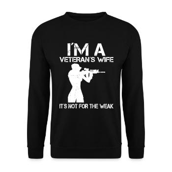 I'm the wife of a veteran - Unisex Sweatshirt - black - Front - Alina (178cm) & Michal (187cm)