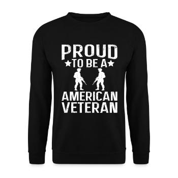 Proud to be an American veteran - Unisex Sweatshirt - black - Front - Alina (178cm) & Michal (187cm)