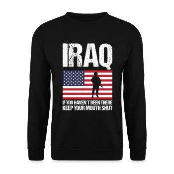 Irak Wenn Sie Nicht Dort Waren Halten Sie Den Mund - Unisex Pullover - Schwarz - Vorne - Alina (178cm) & Michal (187cm)