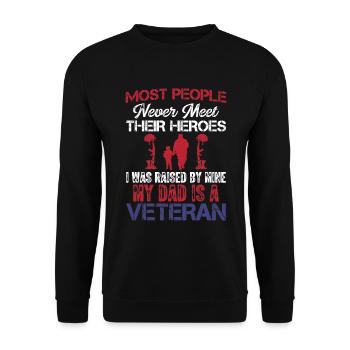 Most people never get to know their heroes - Unisex Sweatshirt - black - Front - Alina (178cm) & Michal (187cm)