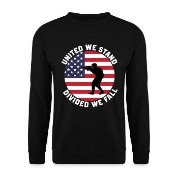 Vereint Stehen Wir Geteilt Fallen Wir - Unisex Pullover - Schwarz - Vorne - Alina (178cm) & Michal (187cm)