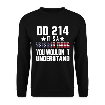 DD-214 Es Ist Eine Veteranen Sache - Veteran - Unisex Pullover - Schwarz - Vorne - Alina (178cm) & Michal (187cm)