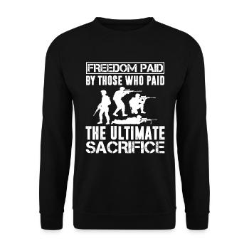 La liberté payée par ceux qui - Sweat-shirt Unisexe - noir - Devant - Alina (178cm) & Michal (187cm)
