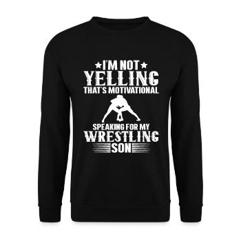 I'm not shouting, this is a motivational speech - Unisex Sweatshirt - black - Front - Alina (178cm) & Michal (187cm)