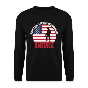 Protéger Respect États-Unis d’Amérique - Sweat-shirt Unisexe - noir - Devant - Alina (178cm) & Michal (187cm)