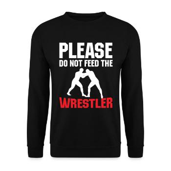 Bitte Füttern Sie Den Wrestler Nicht - Unisex Pullover - Schwarz - Vorne - Alina (178cm) & Michal (187cm)