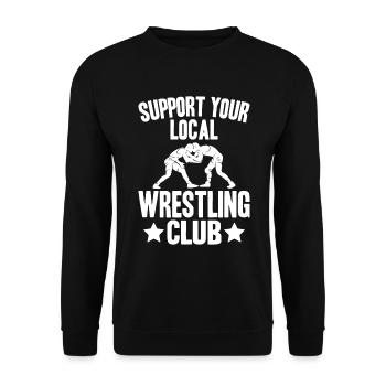 Support your local wrestling club - Unisex Sweatshirt - black - Front - Alina (178cm) & Michal (187cm)