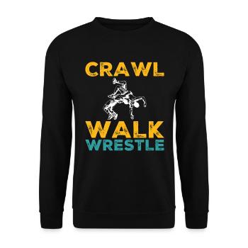 Kriechen Gehen Ringen - Wrestling - Unisex Pullover - Schwarz - Vorne - Alina (178cm) & Michal (187cm)