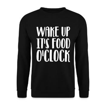 Aufwachen Es Ist Essenszeit - Unisex Pullover - Schwarz - Vorne - Alina (178cm) & Michal (187cm)