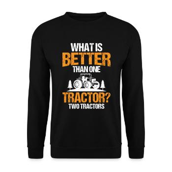 What's better than a tractor? Two tractors - Unisex Sweatshirt - black - Front - Alina (178cm) & Michal (187cm)