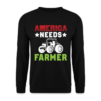 America needs the farmer - Unisex Sweatshirt - black - Front - Alina (178cm) & Michal (187cm)