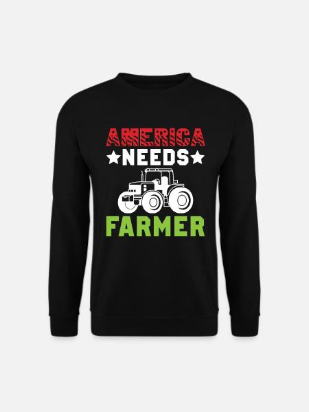 America needs the farmer - Unisex Sweatshirt - black