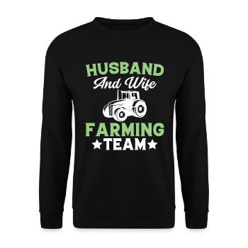 Husband and Wife Farming Team - Unisex Sweatshirt - black - Front - Alina (178cm) & Michal (187cm)