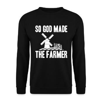 This is how God created the farmer - Unisex Sweatshirt - black - Front - Alina (178cm) & Michal (187cm)