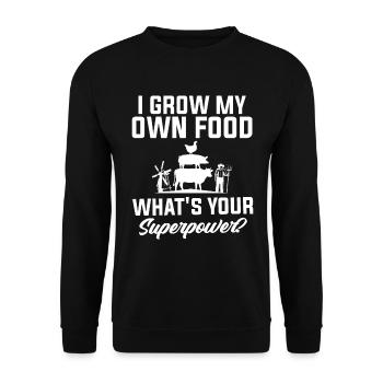 I grow my own food - Farmer - Unisex Sweatshirt - black - Front - Alina (178cm) & Michal (187cm)