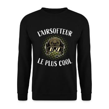 Airsofteur le Plus Cool Tee Shirt Airsoft Softair - Sweat-shirt Unisexe - noir - Devant - Alina (178cm) & Michal (187cm)