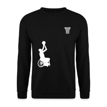 Basketball en fauteuil roulant Joueur de basketball en fauteuil roulant - Sweat-shirt Unisexe - noir - Devant - Alina (178cm) & Michal (187cm)